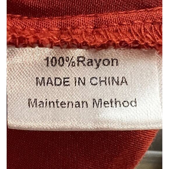 Boho A Line Dress Women‎ Medium Orange Smocked Tiered Western Stretch Ruffle - Picture 5 of 11